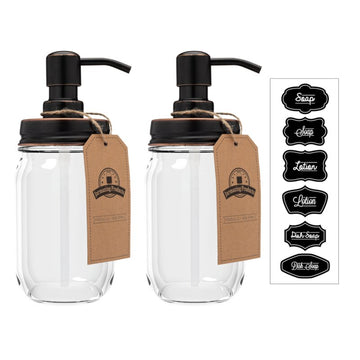 Terviet Mason Jar Soap & Lotion Dispenser (Set of 2)